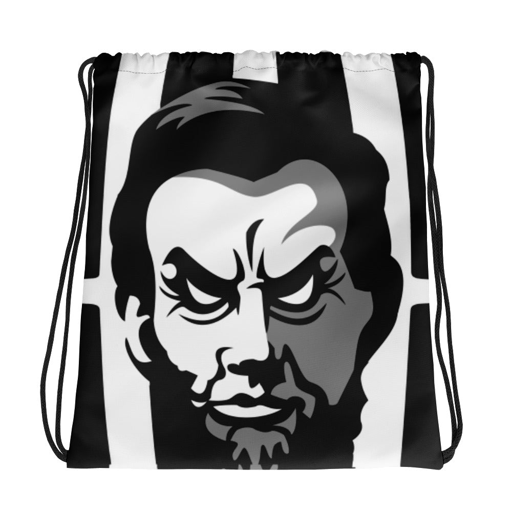 Evil Abe Frozen Stare Drawstring bag