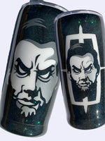 Load image into Gallery viewer, green metallic evil Abe tumbler

