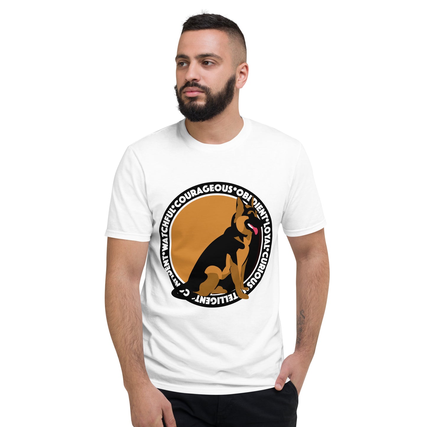 German Shepherd t-shirt in white