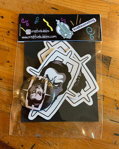 Evil Abe Stickers, Magnets & Buttons Pack